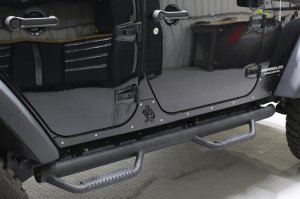 Jeep Wrangler Rubicon Unlimited Rocker Guard - Fishbone Offroad - Scale Armor - Gloss Black - `07-`18